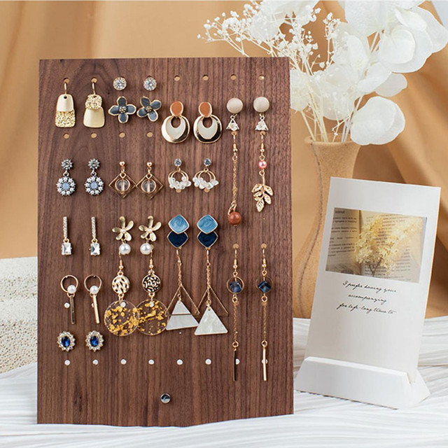 Wooden Earrings Holder Jewelry Organizer Storage Earrings Display